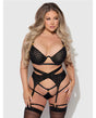 Snake Velvet-Burnout Mesh Bra