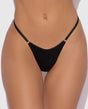 Krystal Rhinestone Net Back G-String - Black S/M