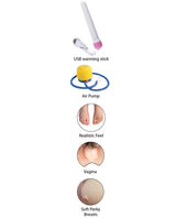 Fuck Friends Amber Inflatable Love Doll with Vibrating Vagina Waterproof - Vanilla