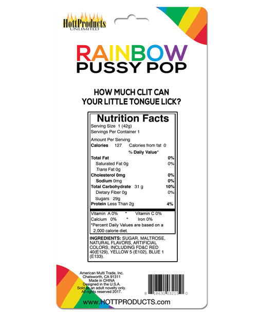 Rainbow Pussy Pops Candy Fruity Flavor