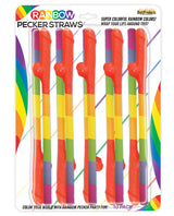 Rainbow Pecker Straws Pack of 10