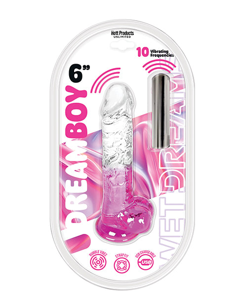 Wet Dreams Dream Boy 6" Jelly Vibrator - Pink