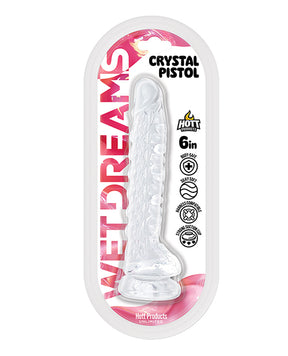 Wet Dreams Crystal Pistol 6" Suction Cup Dildo - Clear