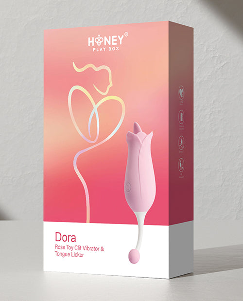 Dora Rose Toy Clit Vibrator & Tongue Licker - Pink