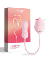 Fiona Plus Rose Clit Licking Stimulator & Thrusting Egg - Pink