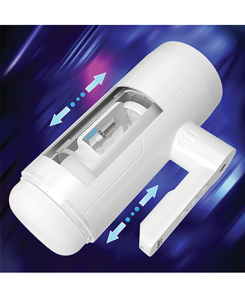 Blanche Thrusting Blowjob Toy Automatic Rechargeable Male Masturbator - White