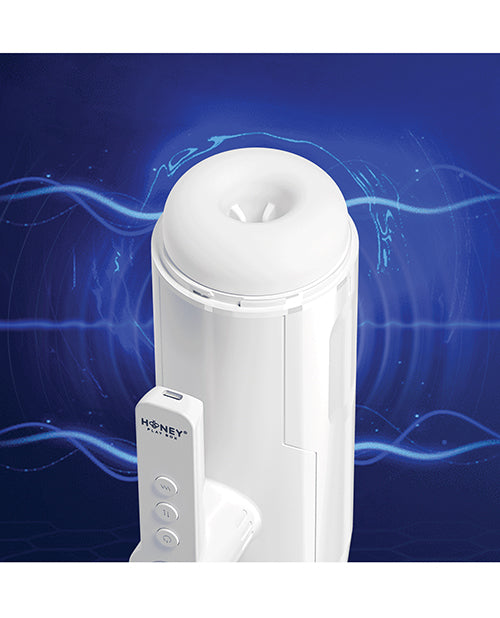 Blanche Thrusting Blowjob Toy Automatic Rechargeable Male Masturbator - White