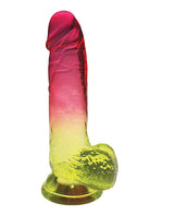 Shades Gradient Dildo 8in - Pink and Yellow