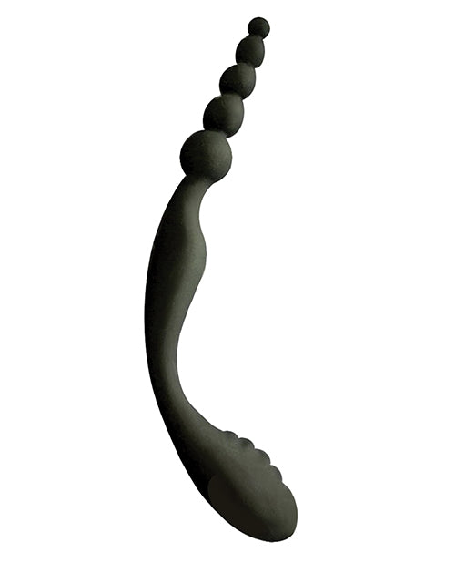 The 9`s - S-Double Header Double Ended Silicone Anal Beads - Black