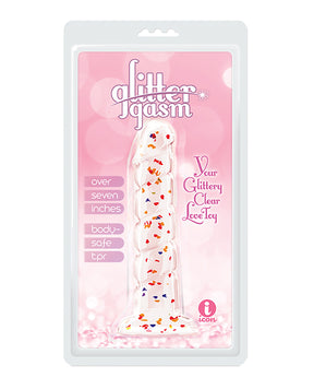 Glittergasm 7.5" Swirls Dildo - Red/Gold/Orange