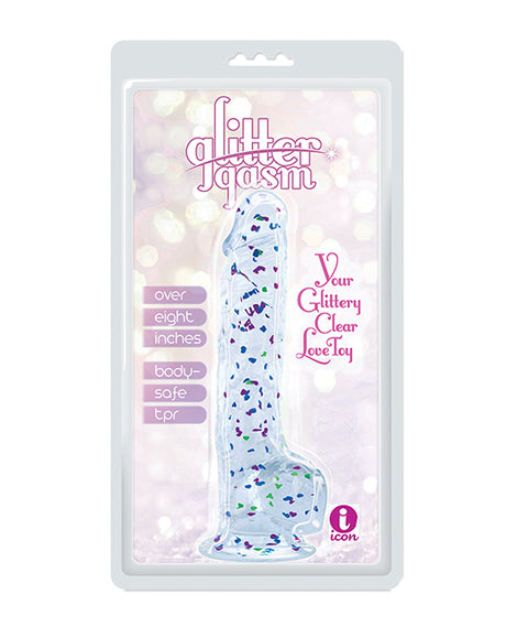 Glittergasm 8.5" Ballsy Dildo - Blue/Purple/Violet