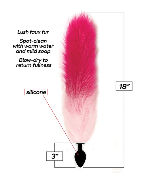 Foxy Silicone Fox Tail Butt Plug - Pink