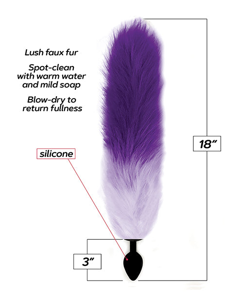 Foxy Silicone Fox Tail Butt Plug - Purple