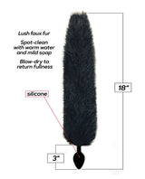 Foxy Silicone Fox Tail Butt Plug - Black