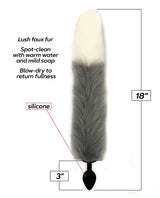Foxy Silicone Fox Tail Butt Plug - Silver