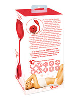 Wild Rose and Bullet Rechargeable Silicone Clitoral Stimulator with Suction - Red