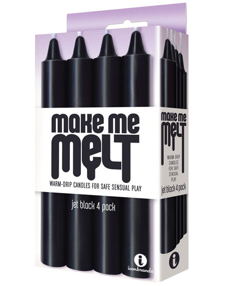 The 9's Make Me Melt Sensual Warm Drip Candles - Jet Black Pack of 4