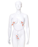 Orange Is The New Black Triple Your Pleasure Nipple and Clitoral Clamps with Chain - Orange