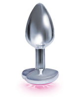 The 9`s - The Silver Starter Bejeweled Heart Stainless Steel Plug - Pink