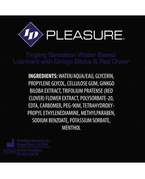 ID Pleasure Water Based Tingling Lubricant 1oz