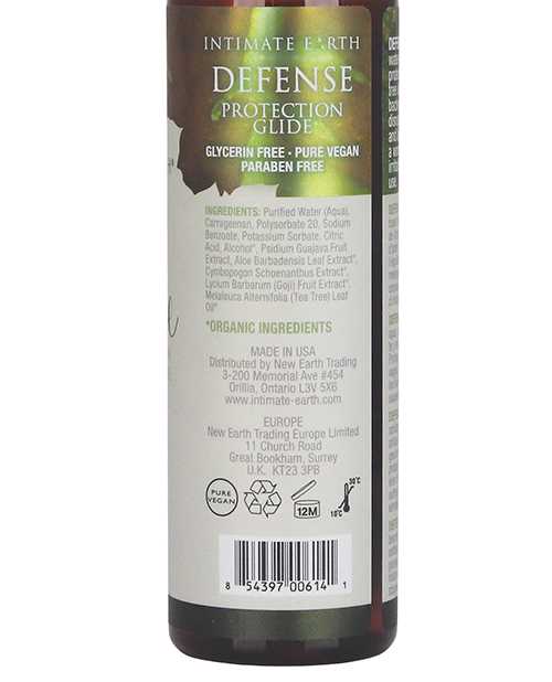 Intimate Earth Defense Protection Glide Water Based Lubricant Sea Kelp, Tea Tree Bark and Guava Bark 8oz