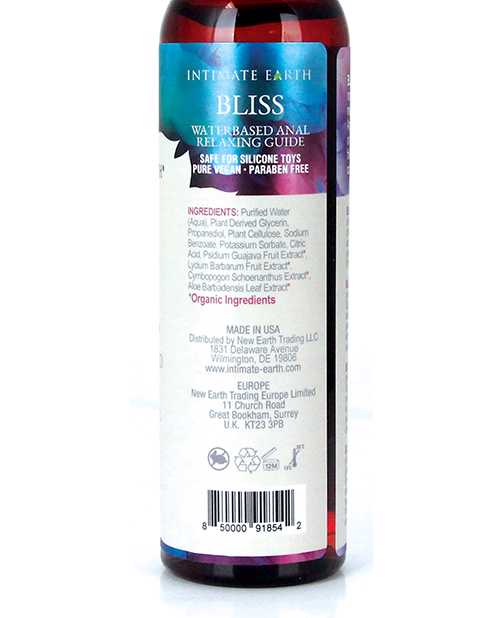 Intimate Earth Bliss Anal Relaxing Water Based Glide Lubricant 8oz