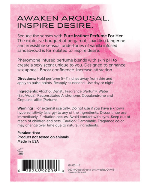 Pure Instinct Pheromone Perfume For Her .5oz