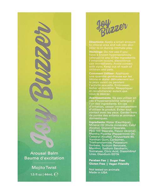 Jelique Joy Buzzer Clitoral Stimulant Mojito Twist 1.5 fl oz/44ml