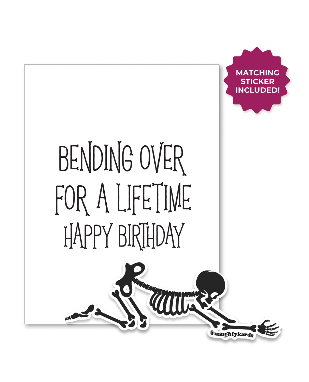 Halloween Bending Over Birthday Greeting Card w/Sticker