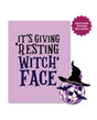 Halloween Witch Face Greeting Card w/Sticker