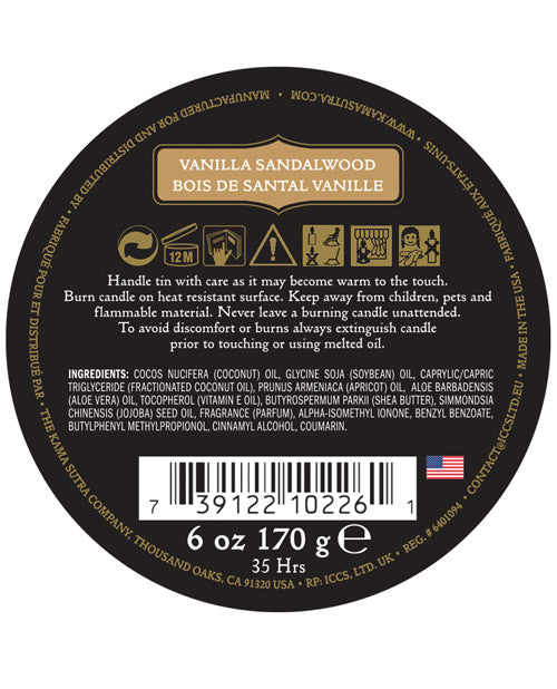 Kama Sutra Ignite Massage Candle Vanilla Sandalwood 6oz