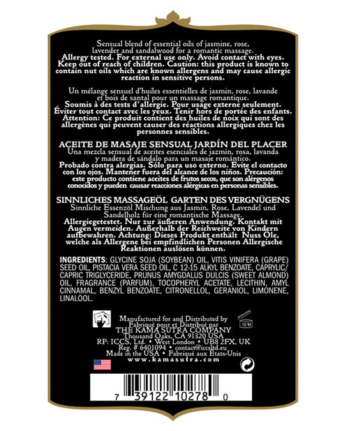 Kama Sutra Aromatic Massage Oil Pleasure Garden 2oz