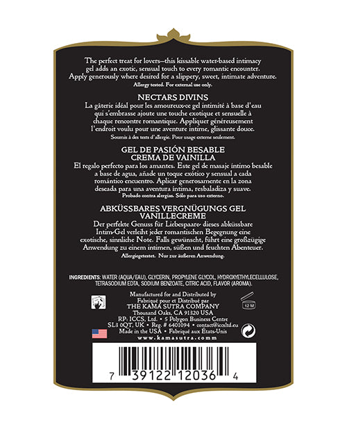 Kama Sutra Divine Nectars Water Based Flavored Body Glide Lubricant 5oz - Vanilla Crème