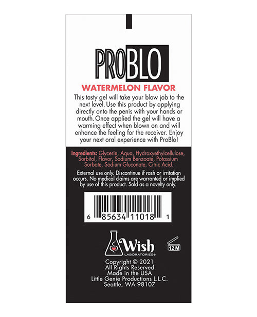 ProBlo Oral Pleasure Flavored Gel 1.5oz - Watermelon