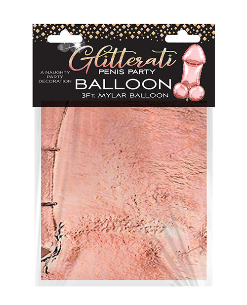 Glitterati Penis Mylar Ballon 3ft - Rose Gold