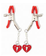 Sexy AF Nipple Clamps Hearts - Red