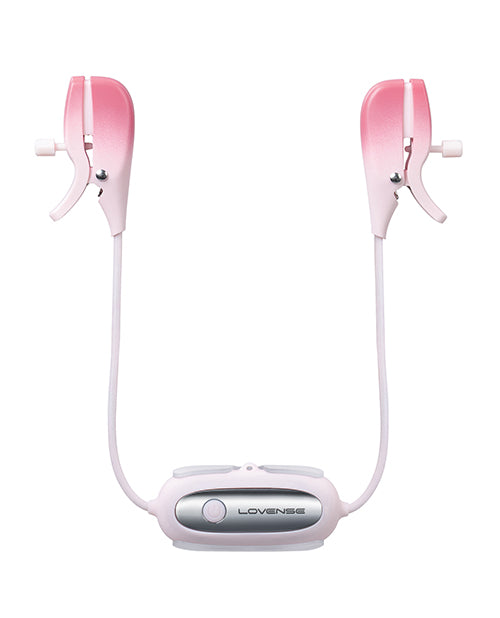 Lovense Gemini Rechargeable Silicone App-Control Nipple Clamps - Pink