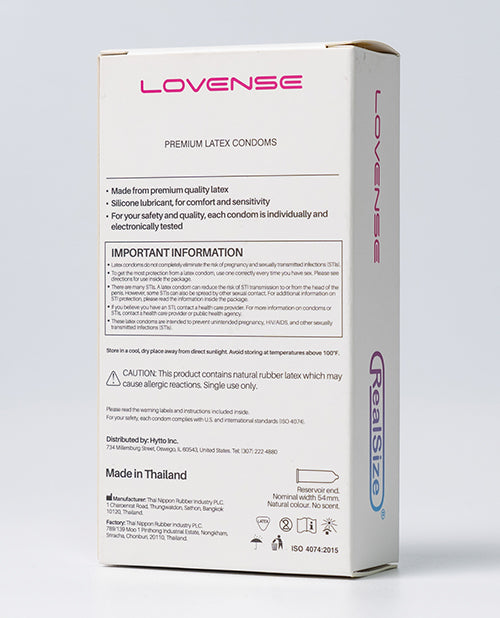 Lovense RealSize 54mm Condoms - Box of 12