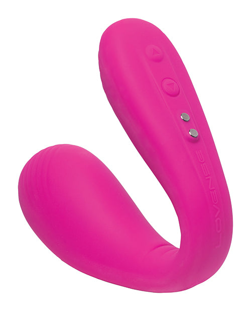 Lovense Dolce Silicone Rechargeable Dual Vibrator with Remote Control - Pink