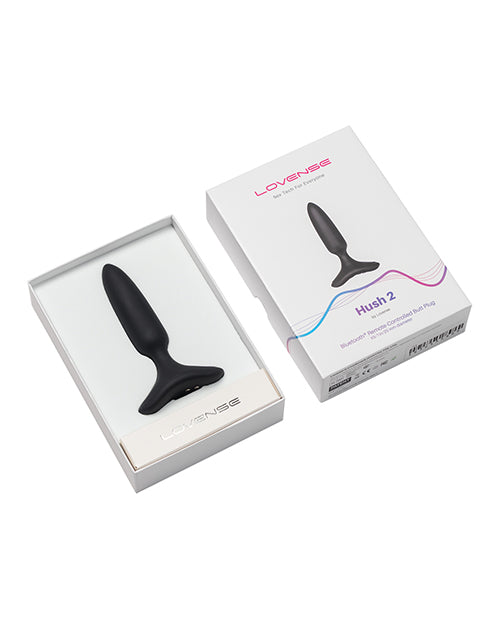 Lovense Hush 2 Rechargeable App Compatible Silicone Vibrating Anal Plug 1in - Black