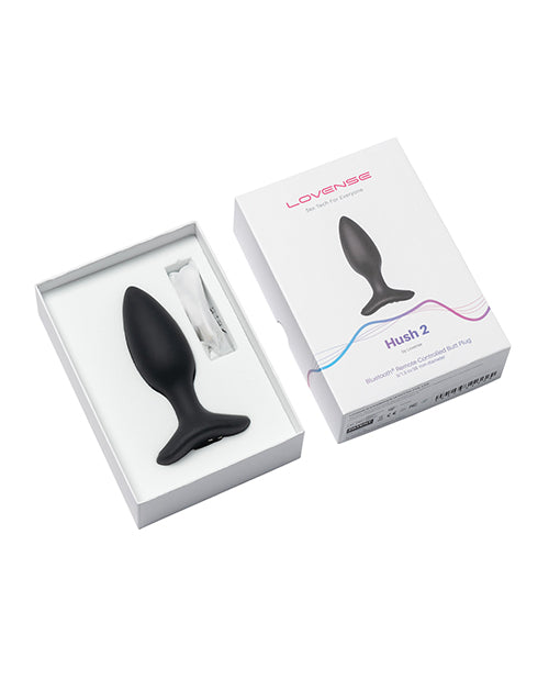 Lovense Hush 2 Rechargeable App Compatible Silicone Vibrating Anal Plug 1.5in - Black