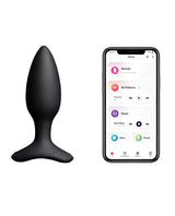 Lovense Hush 2 Rechargeable App Compatible Silicone Vibrating Anal Plug 1.5in - Black