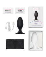 Lovense Hush 2 Rechargeable App Compatible Silicone Vibrating Anal Plug 2.25in - Black