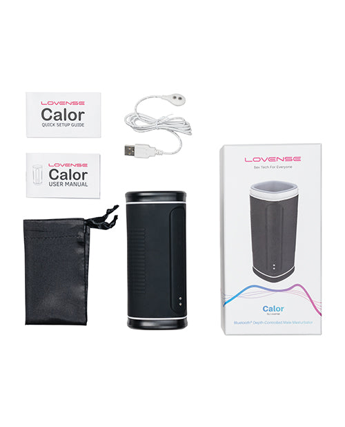 Lovense Calor Rechargeable Bluetooth Remote Controlled Stroker - Black