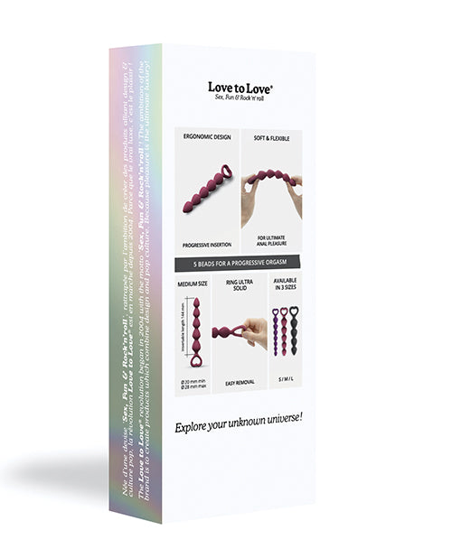Bing Bang Silicone Anal Beads - Medium - Plum Star