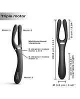 Dorcel Infinite Joy Bendable Forked Vibrator - Black