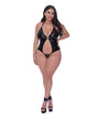 Lust Aura Crotchless Open Back Teddy Black QN