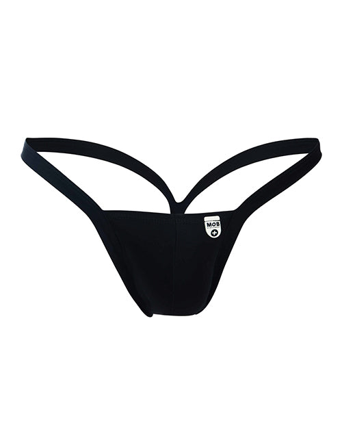 Male Basics Y Buns Thong Black LG