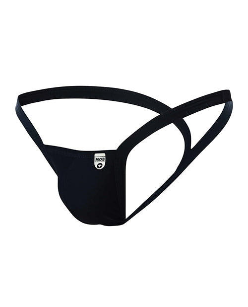 Male Basics Y Buns Thong Black SM