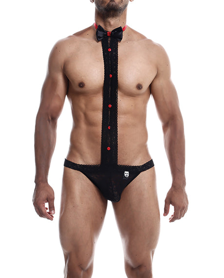 Male Basics Tuxedo Lace Jockstrap Black S/M